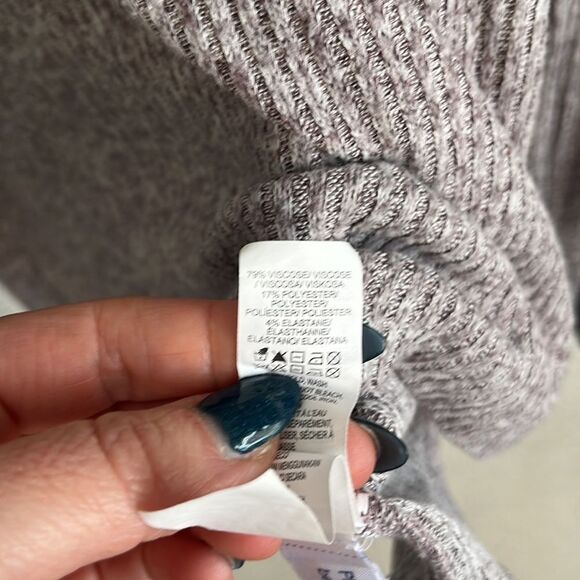 Lucky Brand Sweater Womens XL Heather Grey Ruffle‎ Wrist Lightweight Pullover - Picture 5 of 6